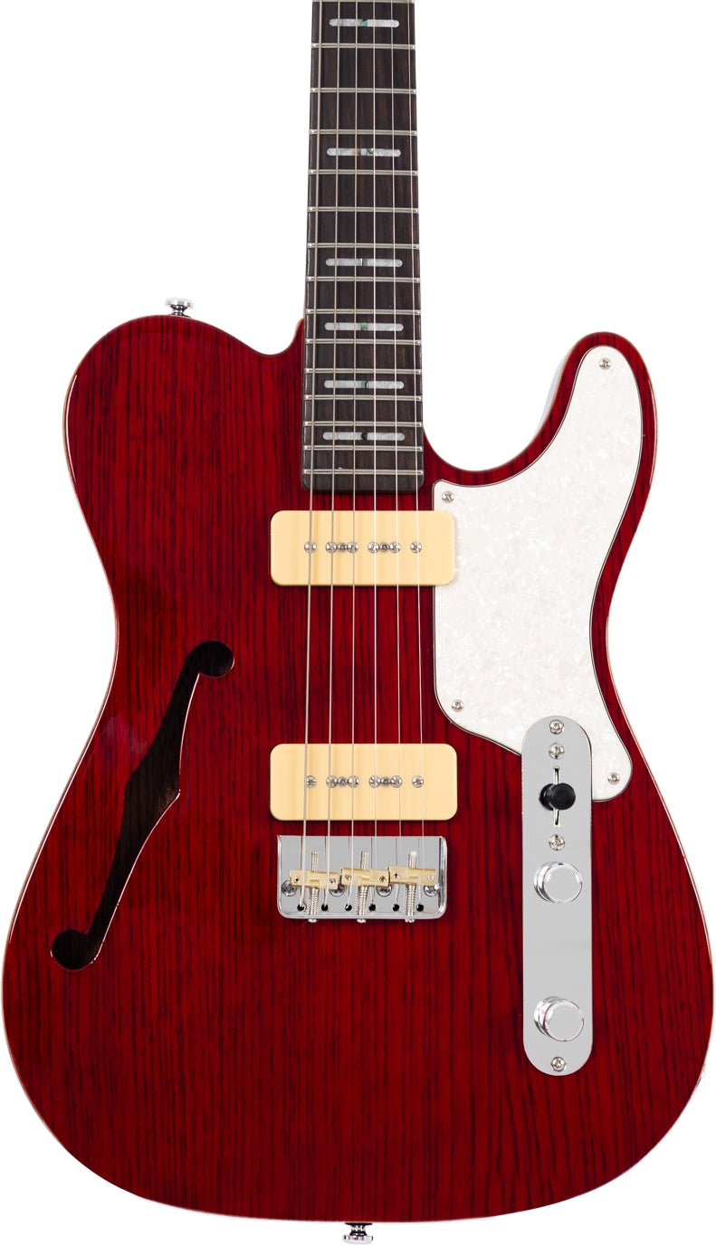 Sire 6 String RH Larry Carlton Signature Semi-Hollowbody Guitar – See-Thru Red