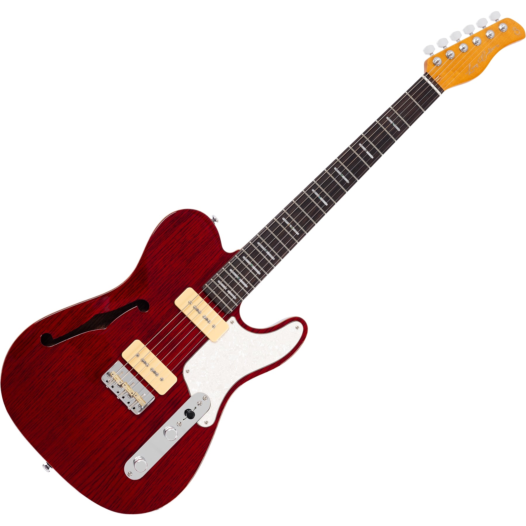 Sire 6 String RH Larry Carlton Signature Semi-Hollowbody Guitar – See-Thru Red