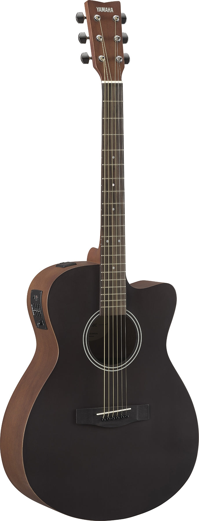 Yamaha FSX400C SMB Single Cutaway Concert Style 6 String RH Acoustic Electric Guitar - Smoky Black