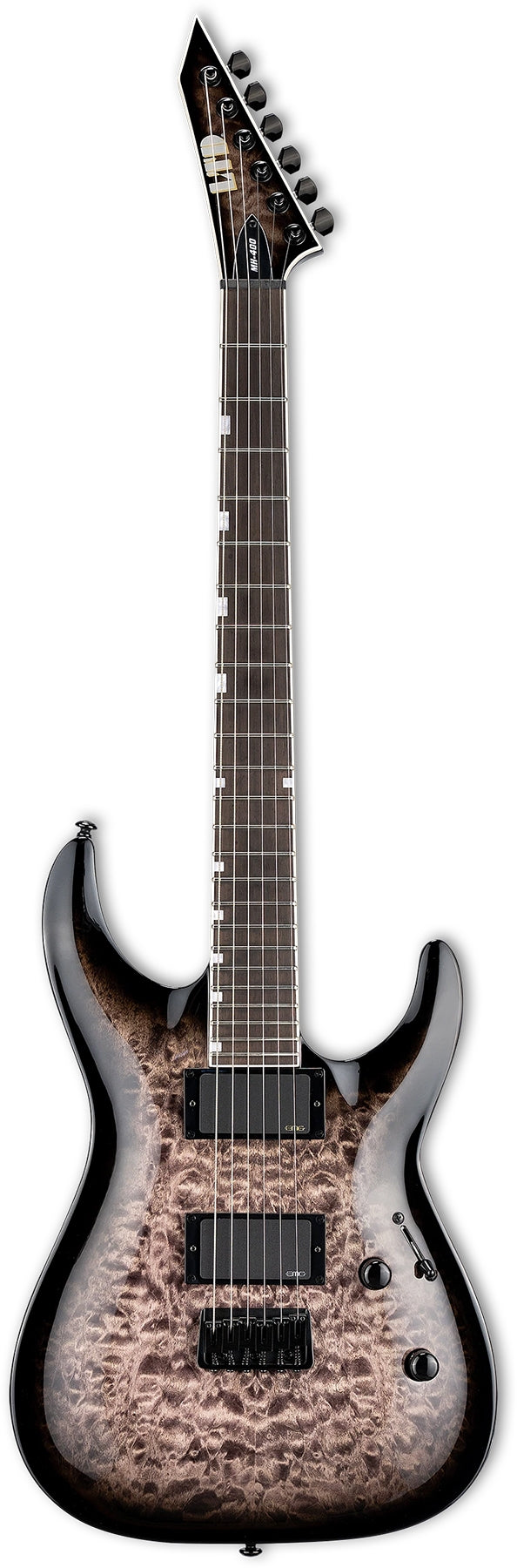 ESP Guitars LMH400HTQMSTBLKSB LTD MH-400HT QM 6 String RH Electric Guitar - See Thru Black Sunburst