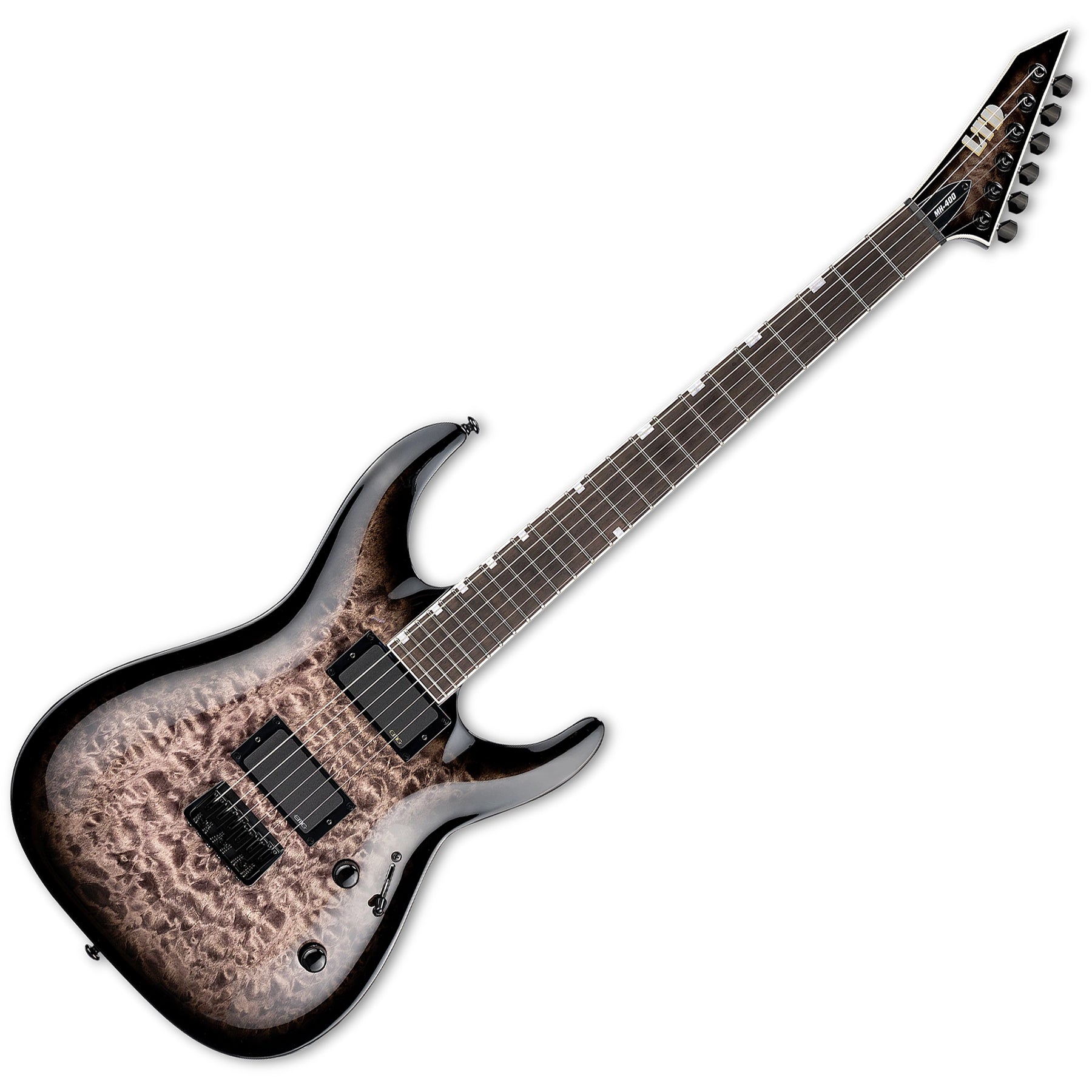 ESP Guitars LMH400HTQMSTBLKSB LTD MH-400HT QM 6 String RH Electric Guitar - See Thru Black Sunburst