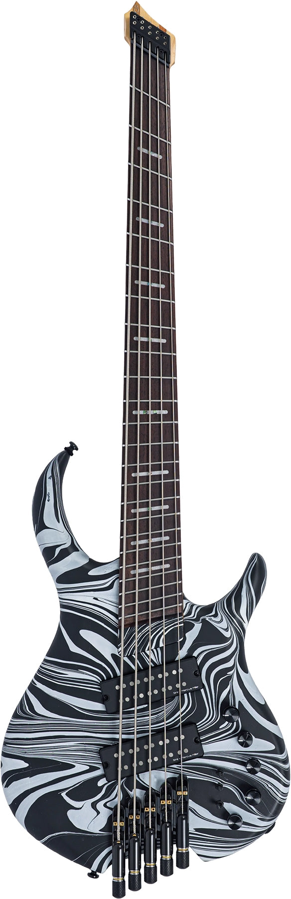 Sire 5 String RH Marcus Miller M Series Headless Electric Bass with Gig Bag - Black Swirl