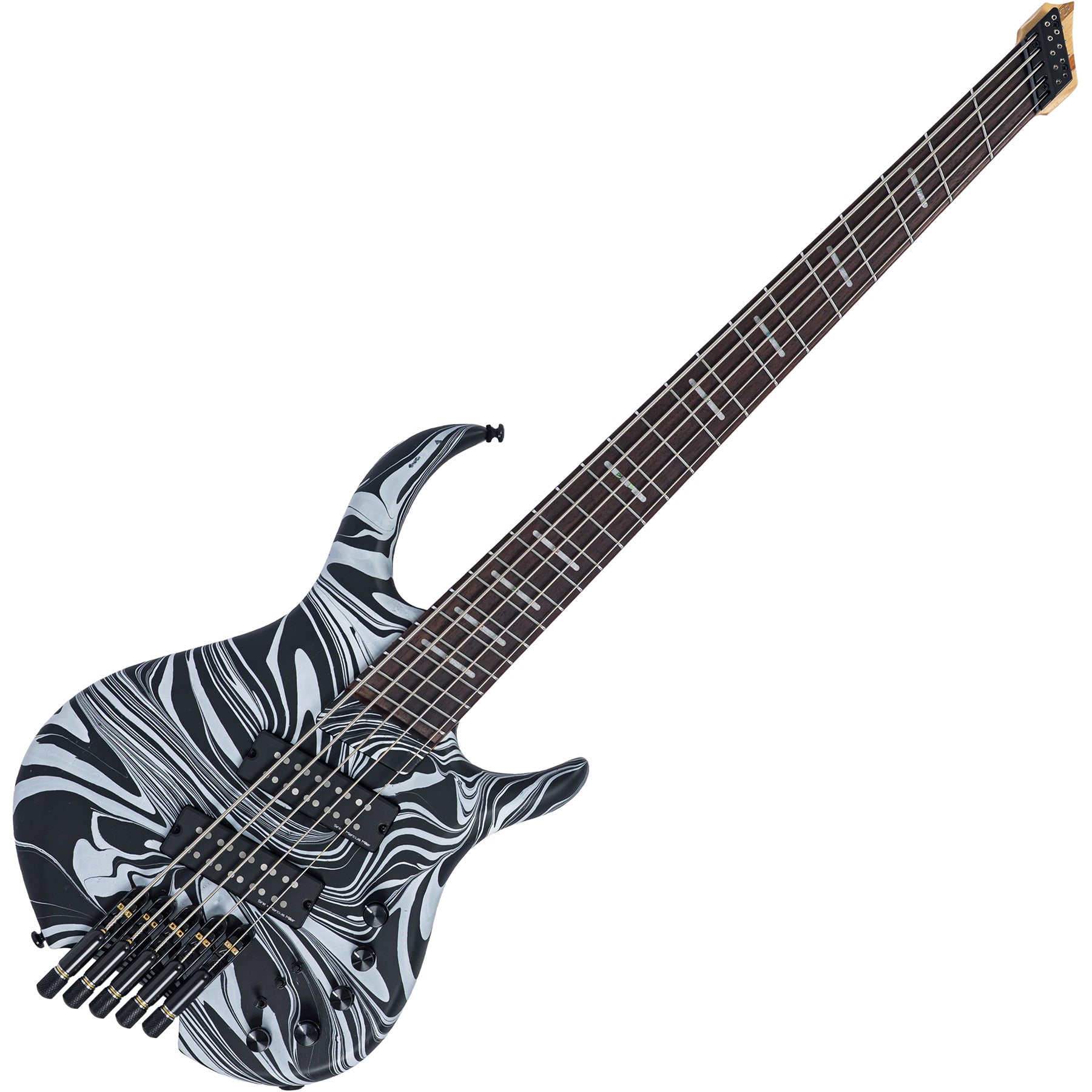 Sire 5 String RH Marcus Miller M Series Headless Electric Bass with Gig Bag - Black Swirl
