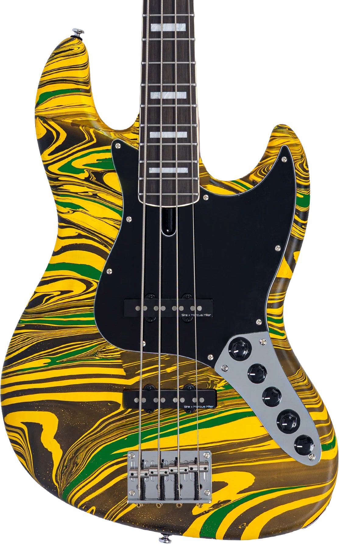 Sire 4 String RH Marcus Miller V Alder Series Electric Bass – Yellow Swirl