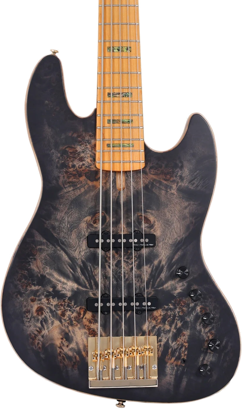 Sire 5 String RH Marcus Miller V Series Electric Bass with Gig Bag – Transparent Black Satin