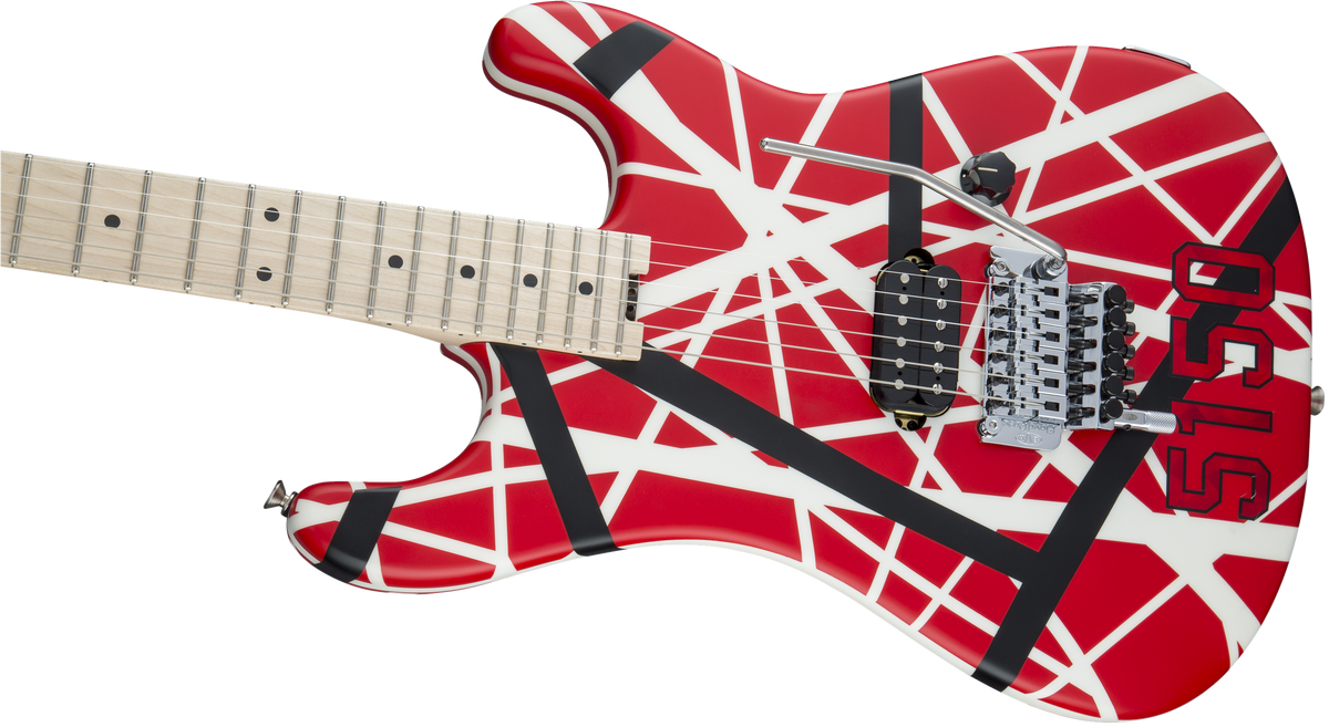 EVH Striped Series 5150™, Maple Fingerboard, Red with Black and White Stripes