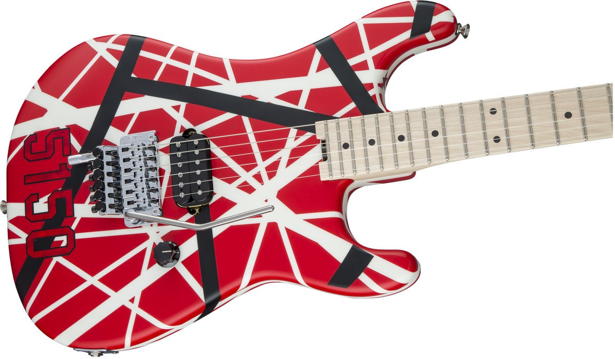 EVH Striped Series 5150™, Maple Fingerboard, Red with Black and White Stripes