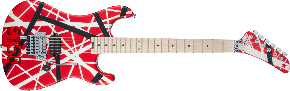 EVH Striped Series 5150™, Maple Fingerboard, Red with Black and White Stripes
