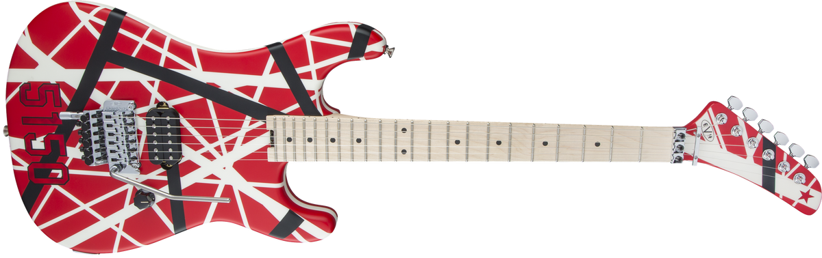 EVH Striped Series 5150™, Maple Fingerboard, Red with Black and White Stripes