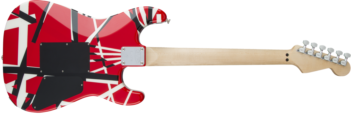 EVH Striped Series LH R/B/W, Maple Fingerboard, Red, Black and White Stripes