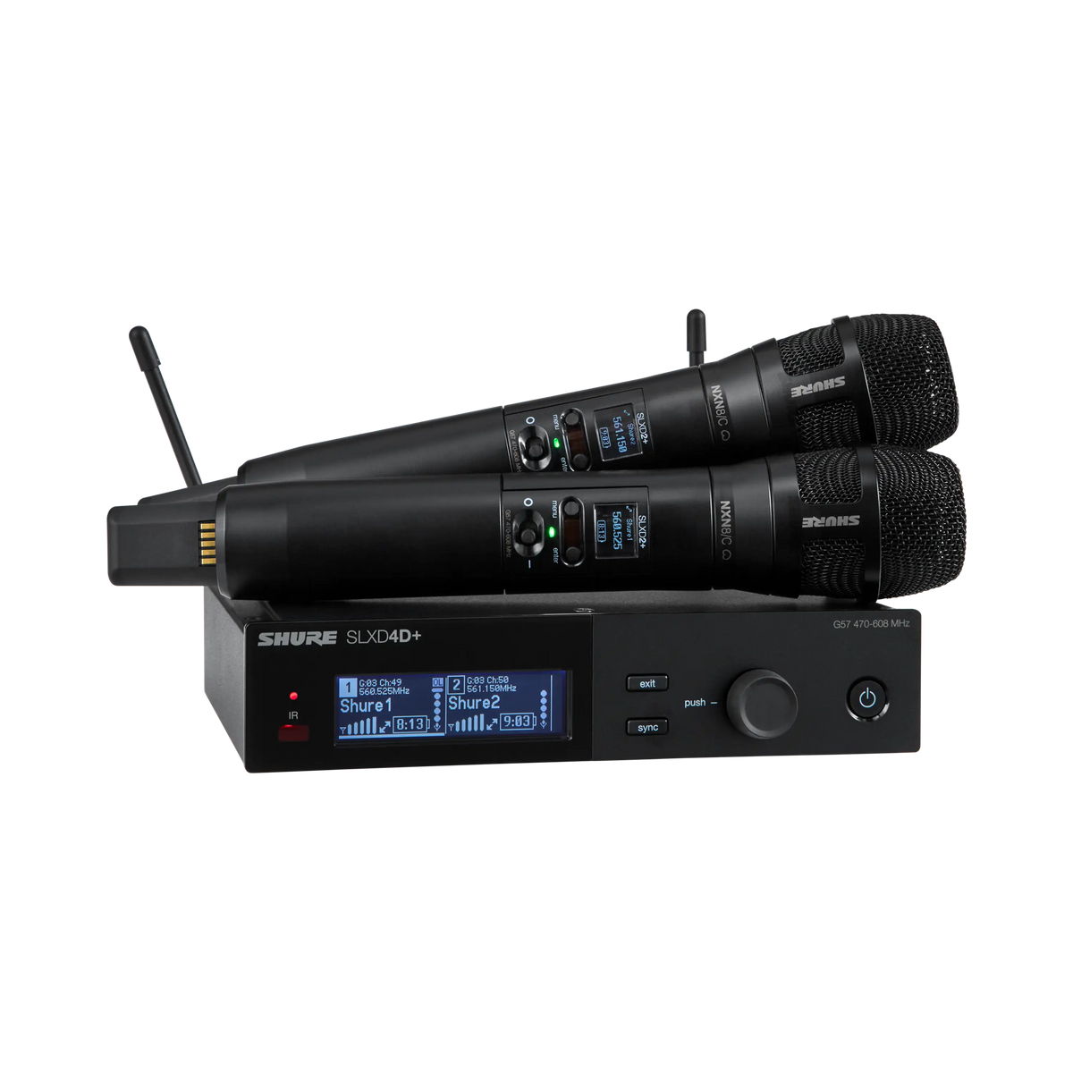 Shure SLXD24D+/N8C-G57 - Dual Wireless Handheld System with N8CB Microphones - product view 1