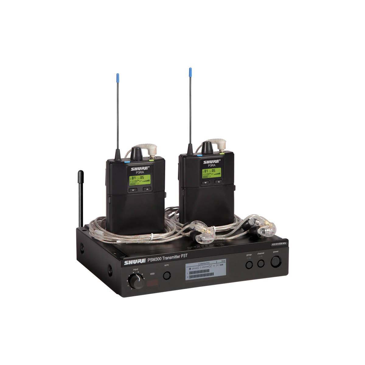 Shure P3TRA215TWP-G20 - PSM300 Dual Monitor System with 2 P3RA & 2 SE215-CL - product view 3