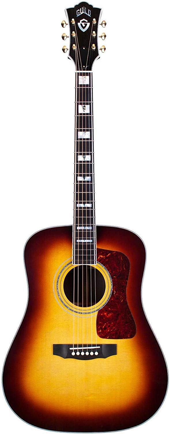 Guild D-55E ATB - No Cutaway Dreadnought Acoustic-Electric Guitar - Antique Sunburst Nitro