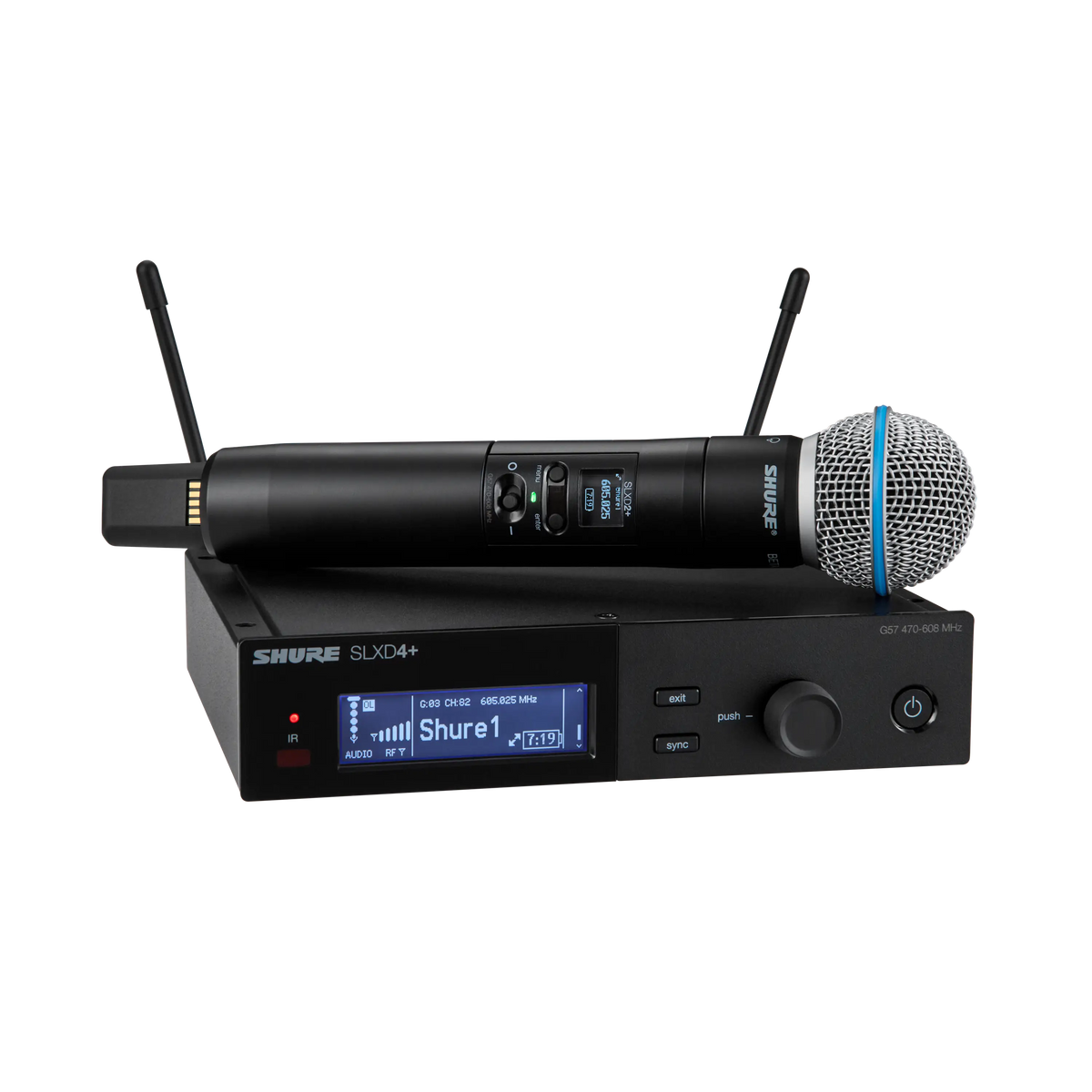 Shure SLXD24+/B58-G57 - Wireless Handheld System with BETA58 Microphone - product view 1