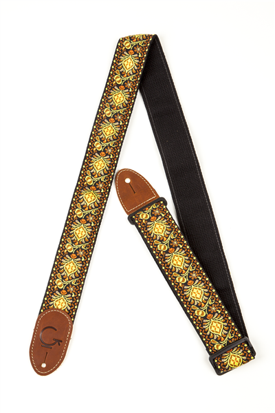 Gretsch G Brand Strap Yellow/Orange Brown Ends