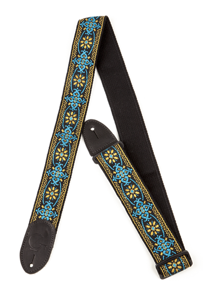 Gretsch G Brand Strap Blue/Orange Black Ends