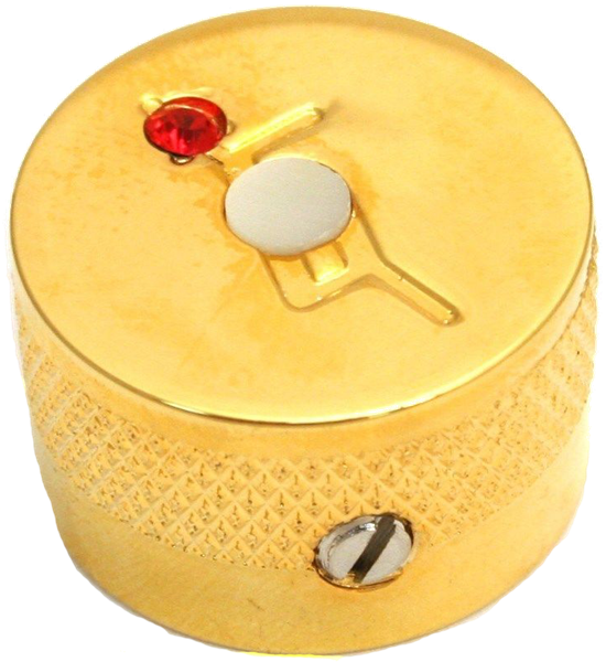 Gretsch Knob, Gretsch® "G" Arrow Logo with Jewel, Gold (4)