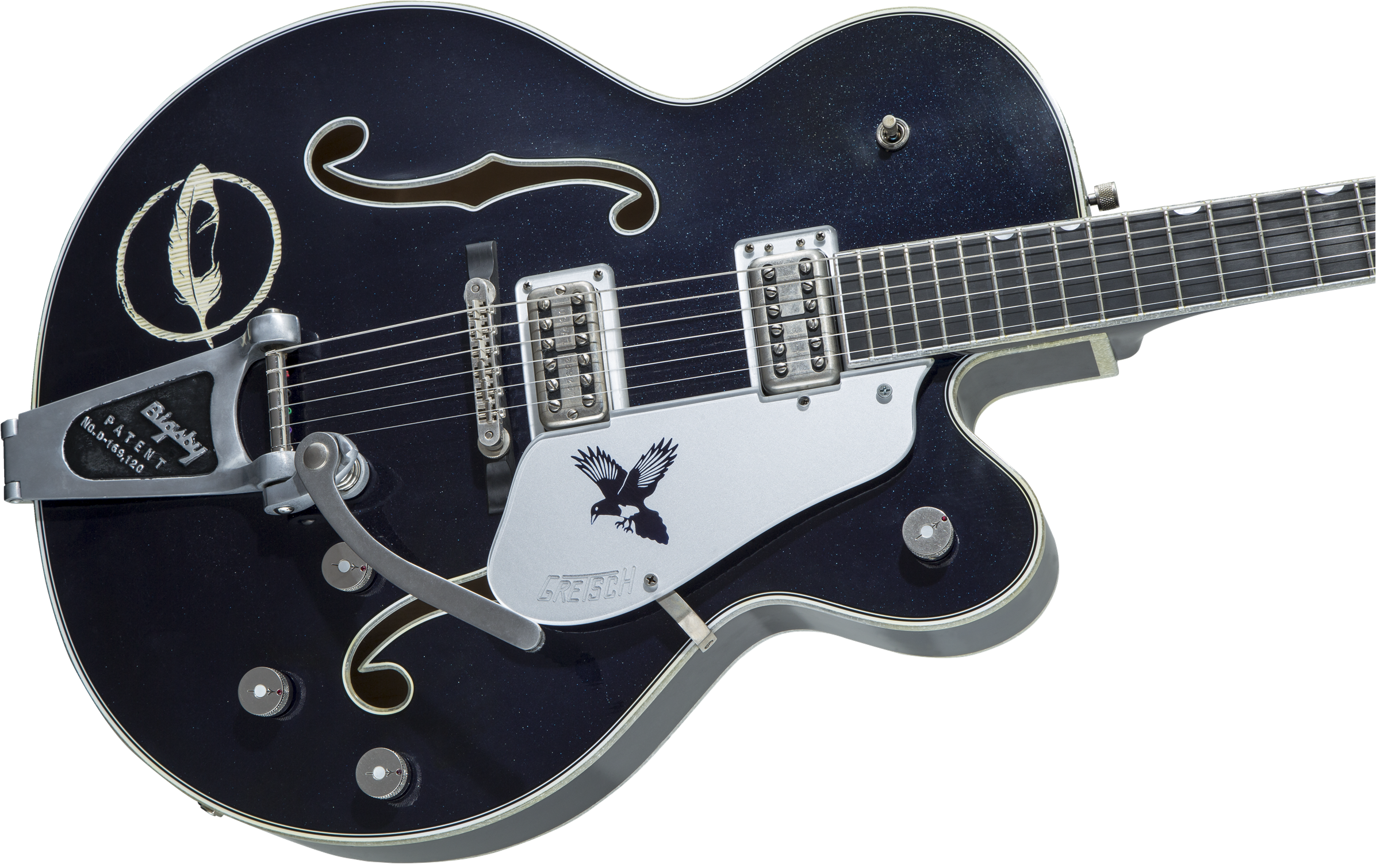 Gretsch G6136T-CSTRR Custom Shop Rich Robinson "Magpie" with Bigsby®, Ebony Fingerboard, Raven's Breast Blue Relic