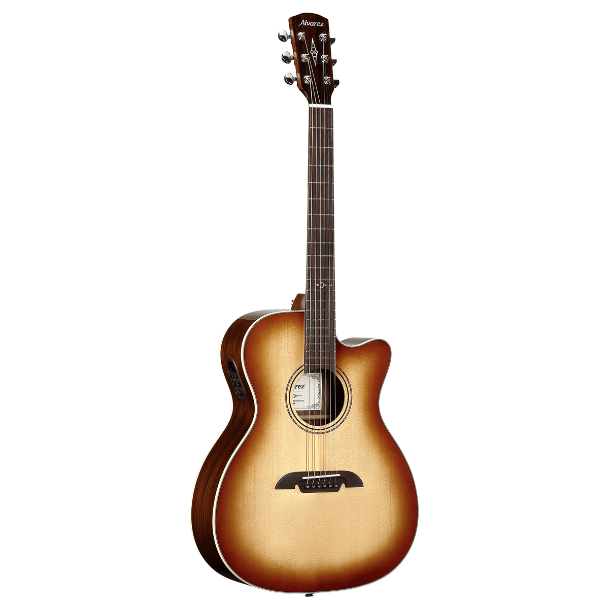 Alvarez AF70CE-SHADOWBURST — Folk/OM Guitar with Cutaway/Pickup - Shadowburst