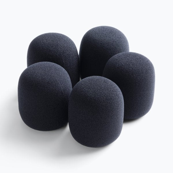 On-Stage ASWS58B5 - Foam Microphone Windscreen Pack, Black (5)