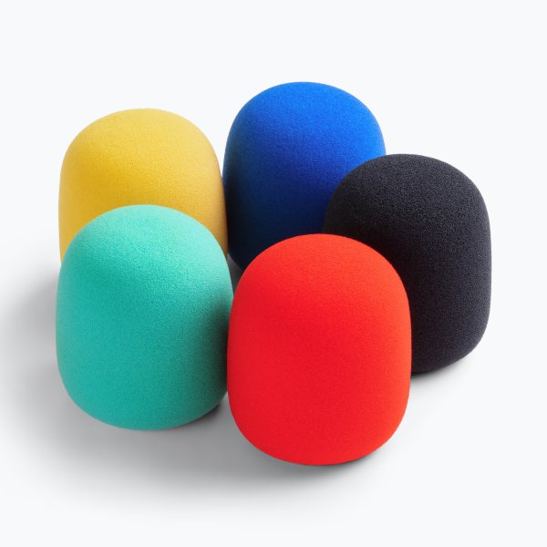 On-Stage ASWS58C5 - Foam Microphone Windscreen Pack, Assorted Colors (5)