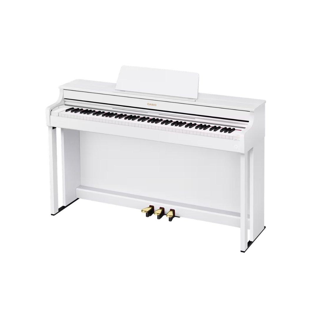 Casio AP-300WE CELVIANO 88-Key Digital Piano with 19 Tones & Bench - White