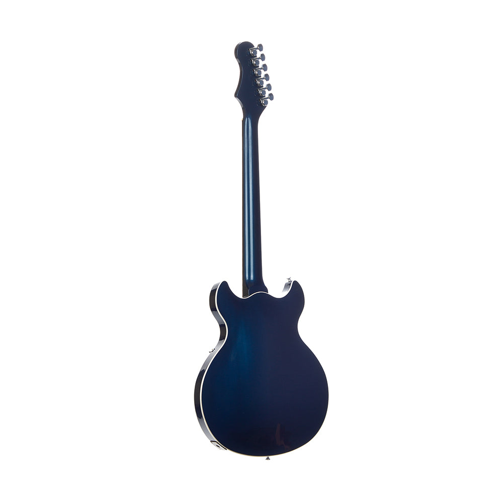 Harmony Comet Electric Guitar with Case - Midnight Blue - rear view