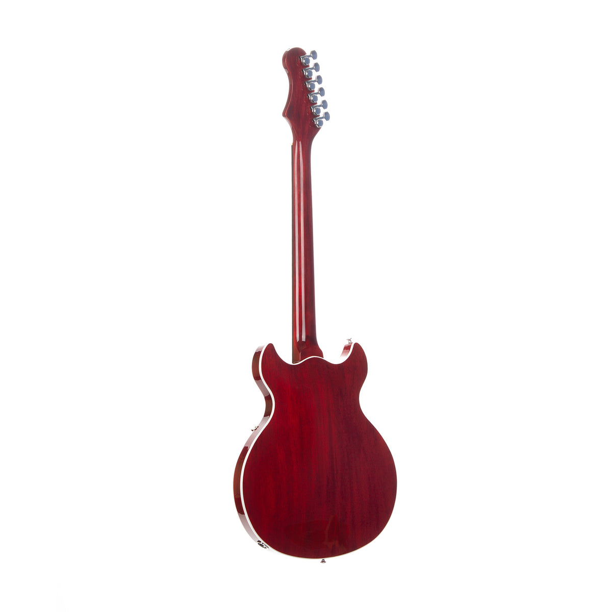 Harmony Comet Electric Guitar with Case - Transparent Red - rear view