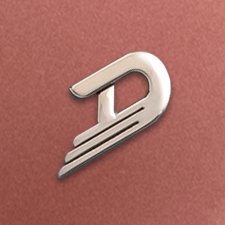 "Close-up of the Paloma Guitar in Catalina Sunset Rose finish, featuring a soft gradient of warm, rose-toned hues. The iconic Duesenberg logo is prominently displayed on the background, emphasizing the guitar's premium craftsmanship and unique style.