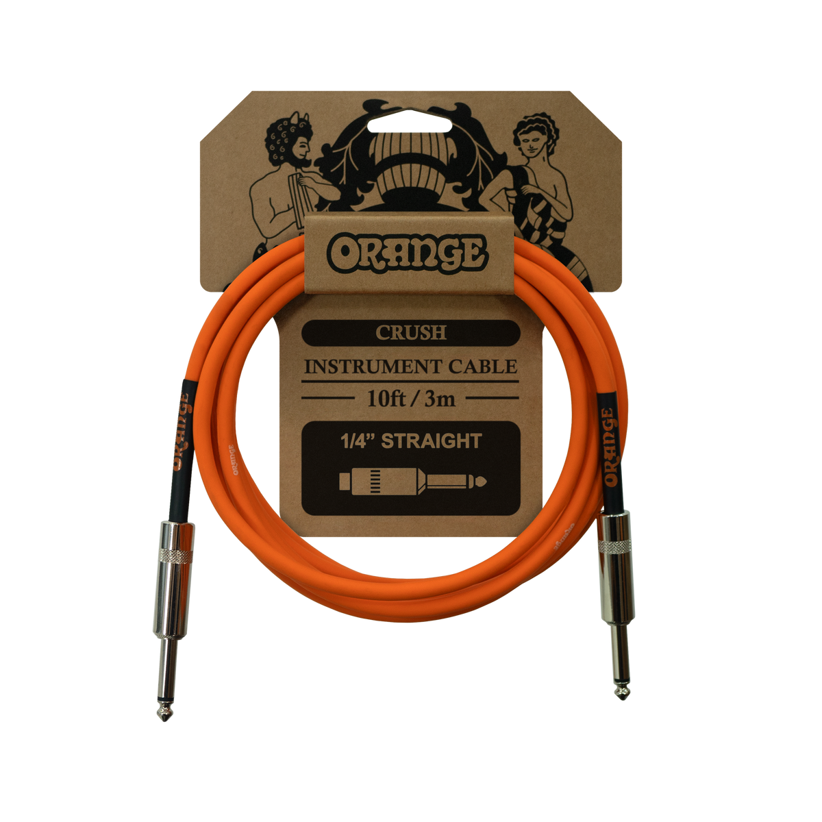 Orange Crush 10' instrument cable straight to straight
