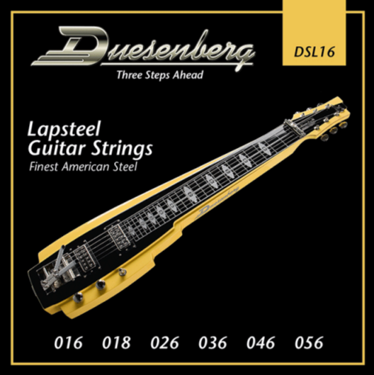 Duesenberg DSL16 Lap Steel Strings, .016–.056 – string-set packaging with gauge information