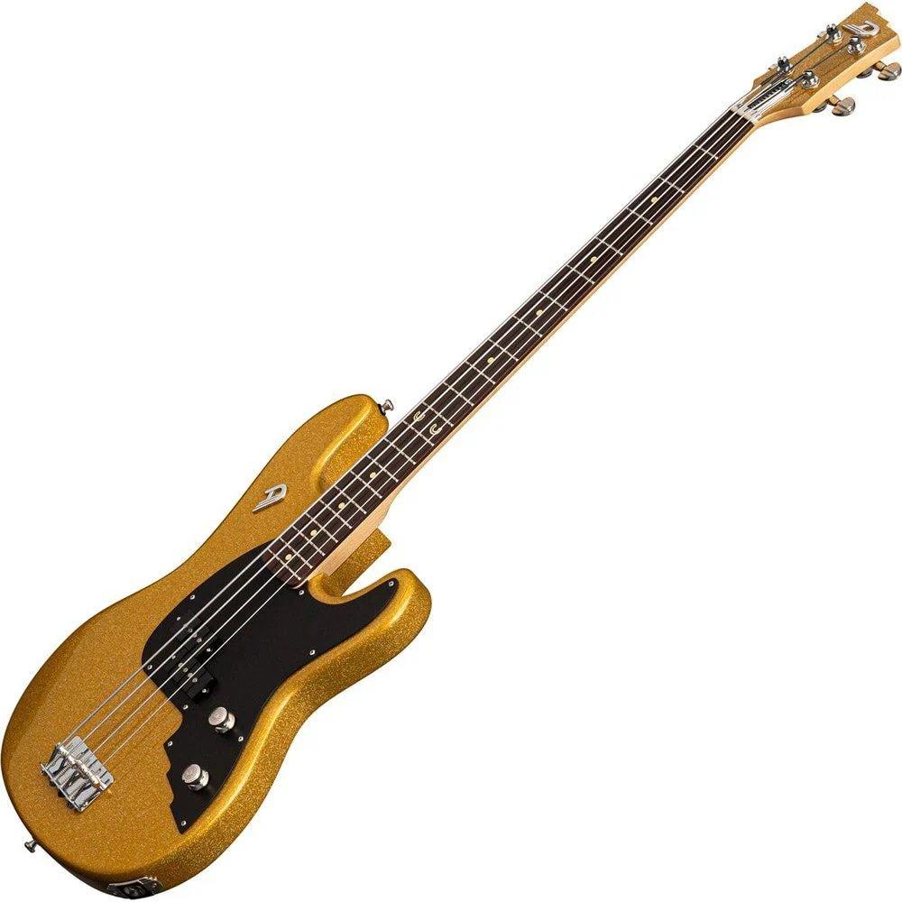 Duesenberg Chris Chaney Signature Bass - Gold Sparkle – angled front view