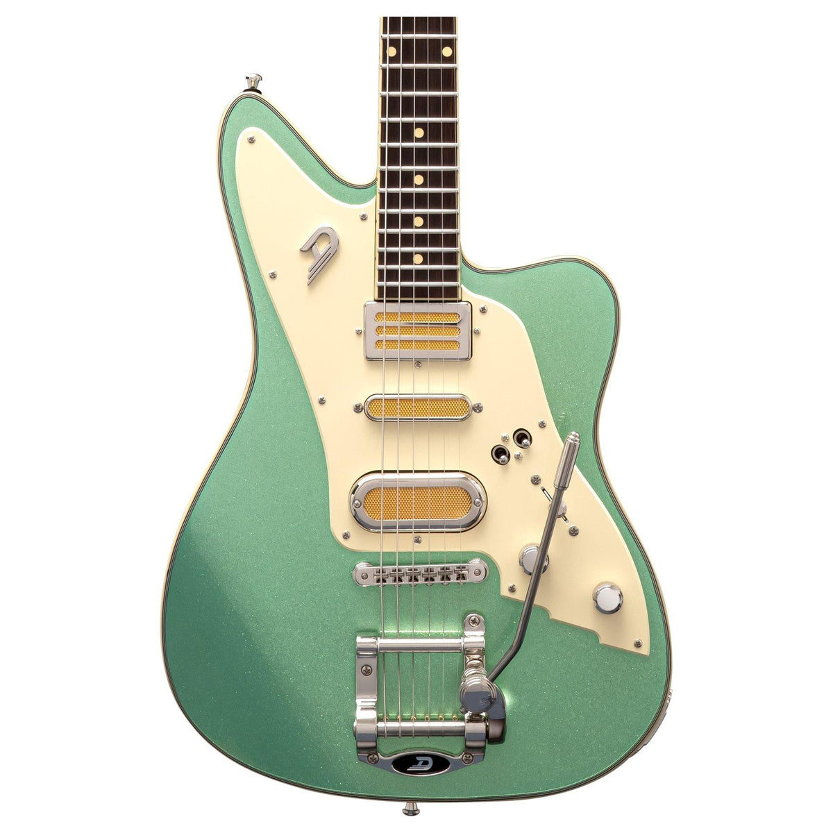 Duesenberg Bros Landreth Joey Signature Electric Guitar - Manitoba Green – body and pickups detail