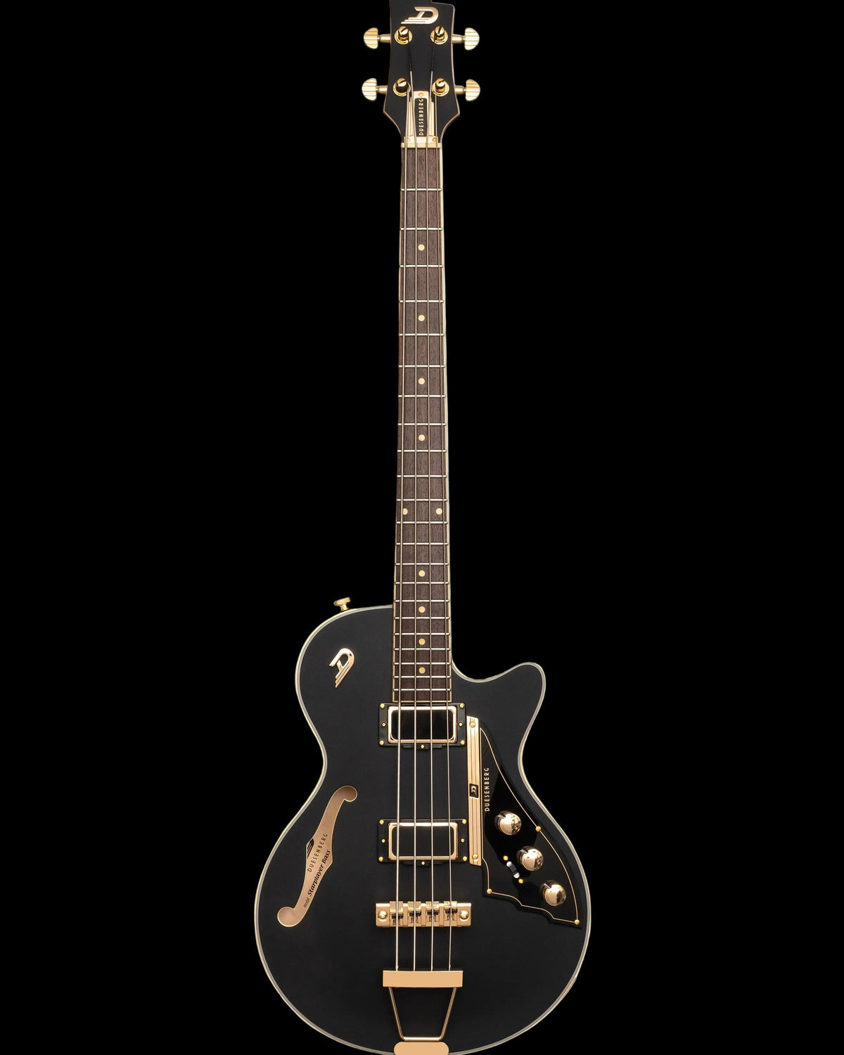 Duesenberg Starplayer Short-Scale Bass - Black Velvet – full-length front view