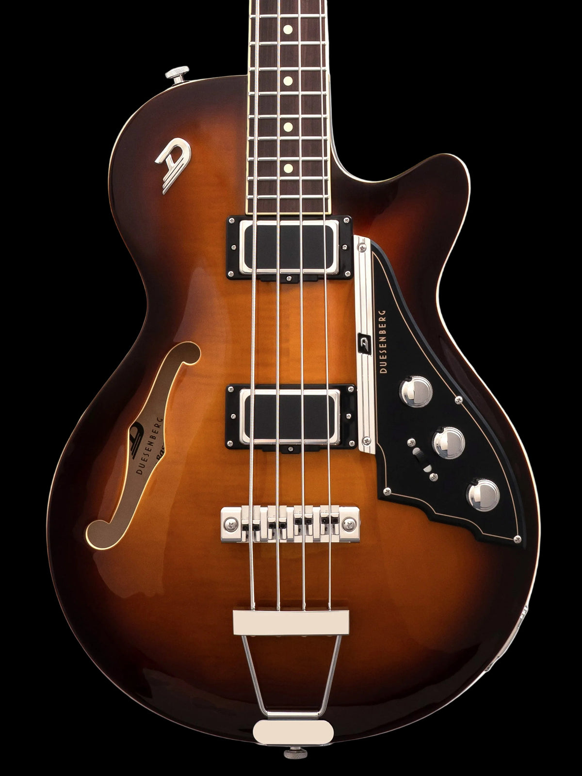 Duesenberg Starplayer Short-Scale Bass - Tobacco Burst – body and pickups detail