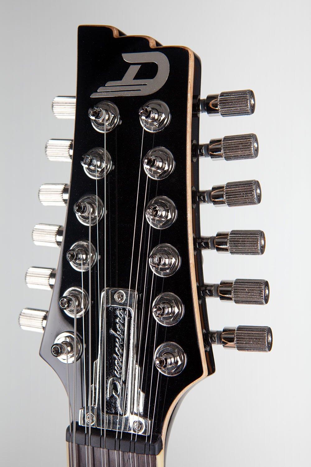 Duesenberg Mando 12-String Electric Mandola - Black – 12-string headstock detail