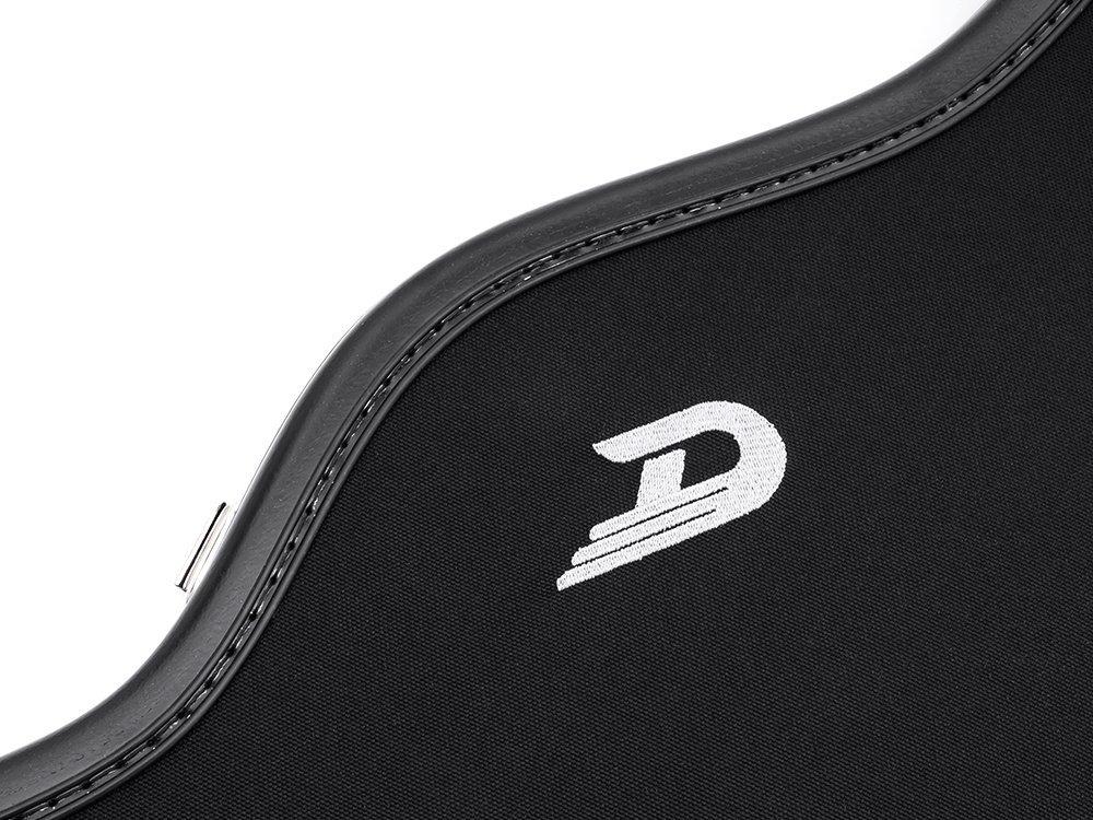 Duesenberg Custom Line case series – embroidered logo and edging detail