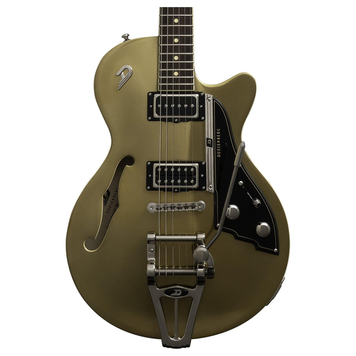 Duesenberg Starplayer TV Hanover Gold Electric Guitar - Ltd Edition – body and vibrato detail