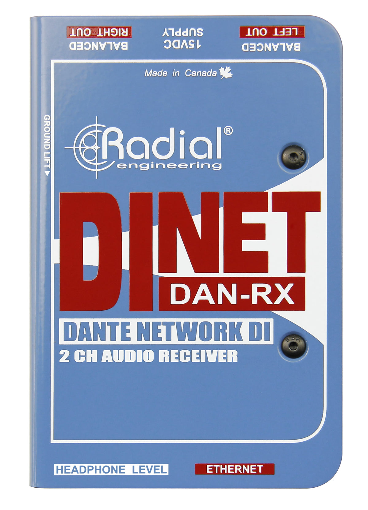 Radial DiNet Dan-RX - 2-Channel Dante Network Receiver - product view 1