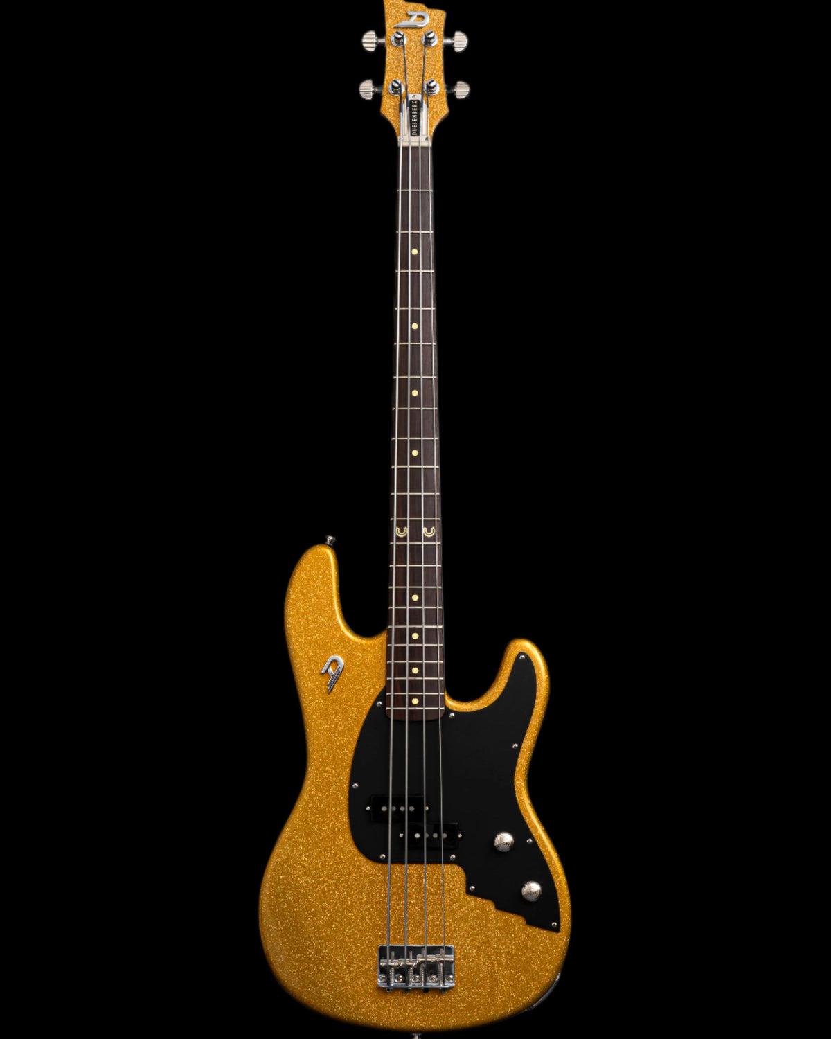 Duesenberg Chris Chaney Signature Bass - Gold Sparkle – full-length front view