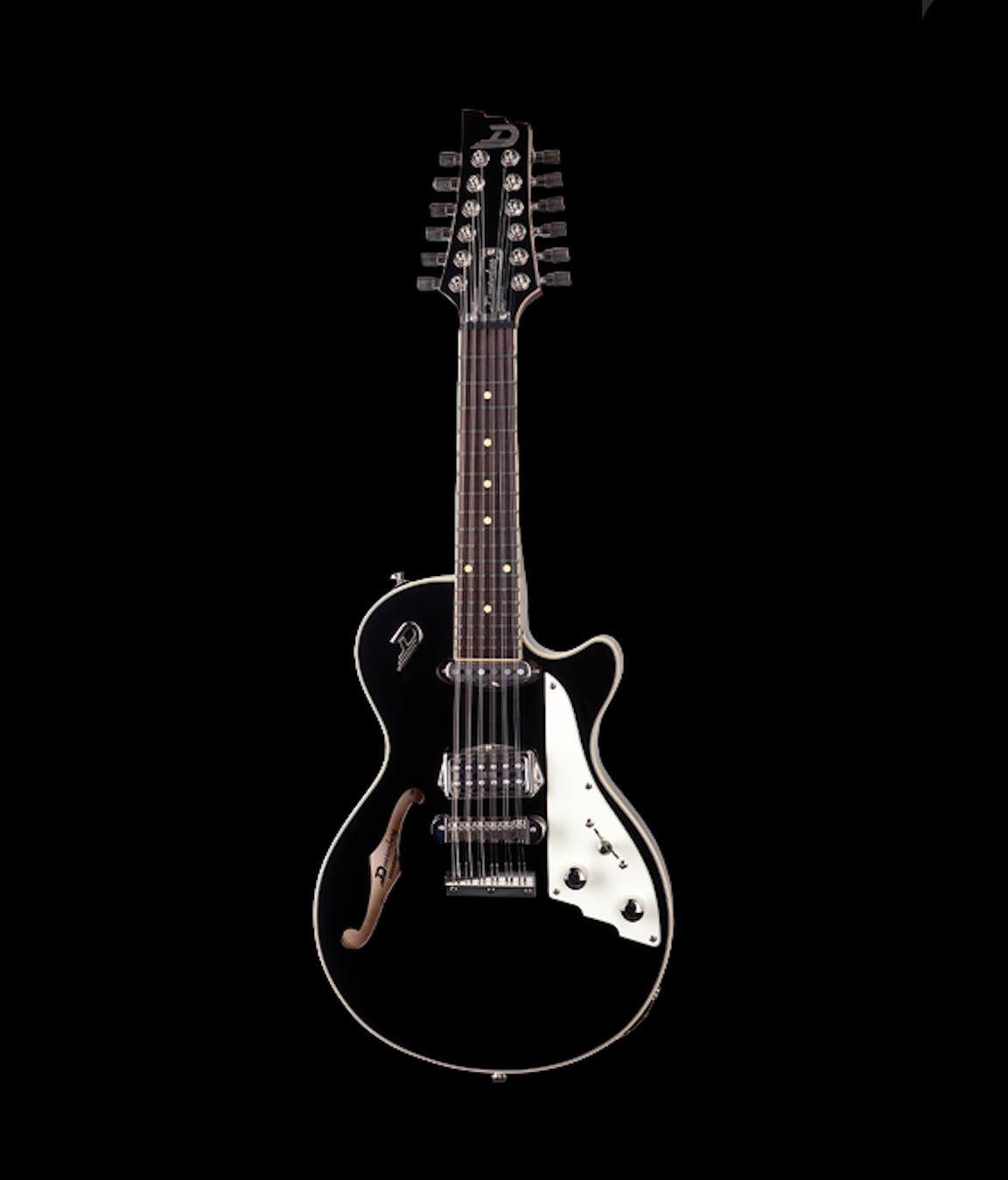 Duesenberg Mando 12-String Electric Mandola - Black – full-length front view