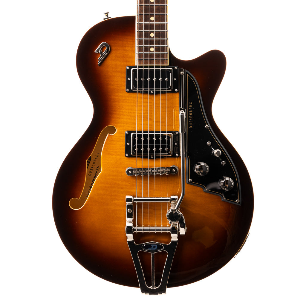 Duesenberg Starplayer TV Electric Guitar - Tobacco Burst – body and pickups detail