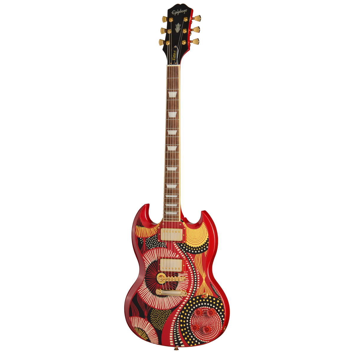 Epiphone Fatoumata Diawara SG, Ember Red with Malian Graphic — product view
