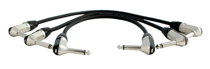 Digiflex Paquet de 3 «Patch Cables» -connecteurs angle droit 1/4