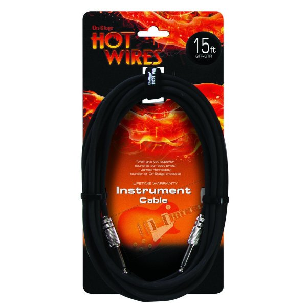 On-Stage IC-15 - Instrument Cable (QTR-QTR, 15')