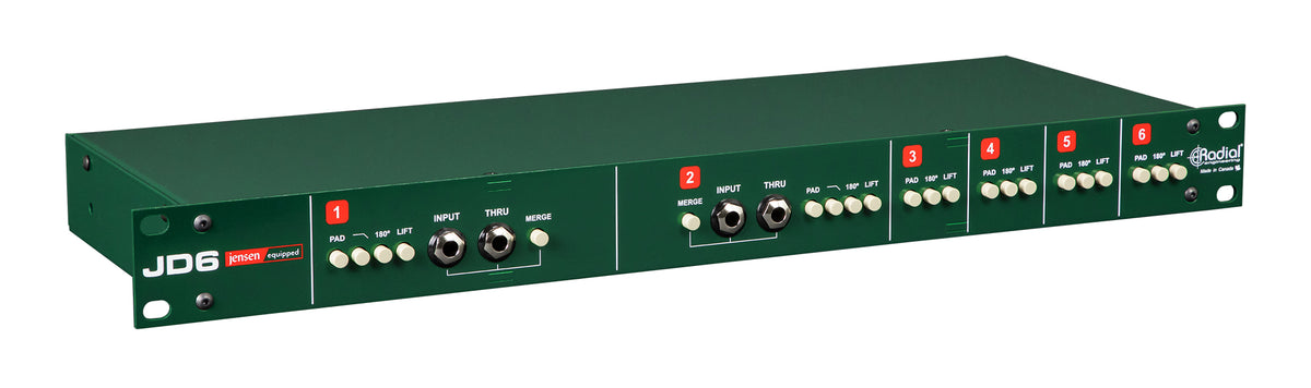 Radial JD6 - Six-Channel Rackmount DI - product view 1