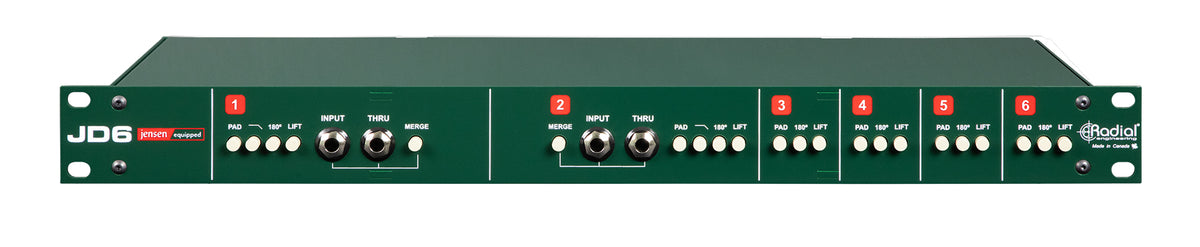 Radial JD6 - Six-Channel Rackmount DI - product view 3