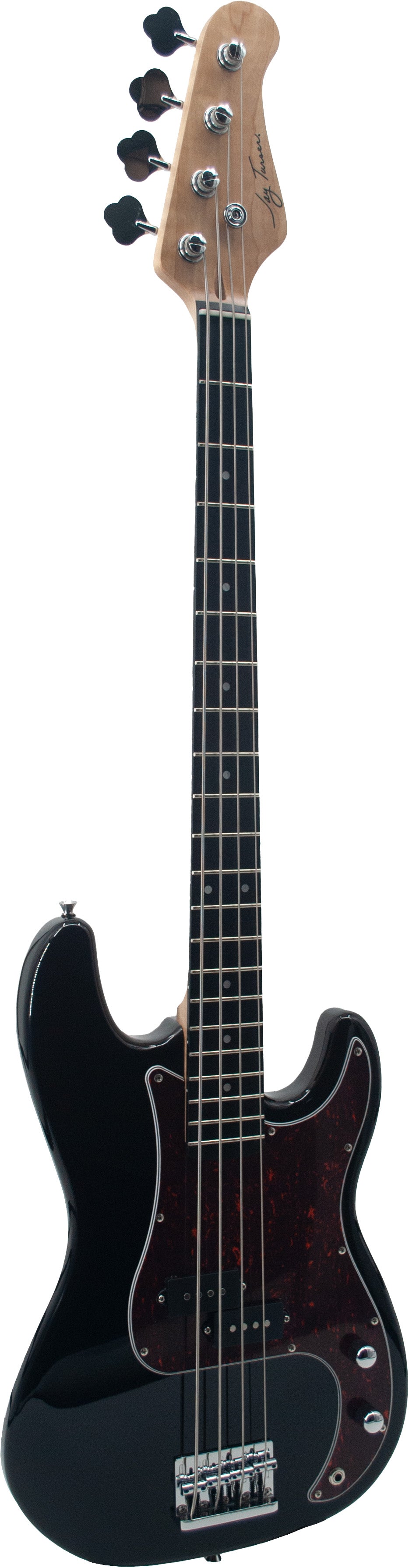 Jay Turser - 4-String P-Style Electric Bass, Black Gloss