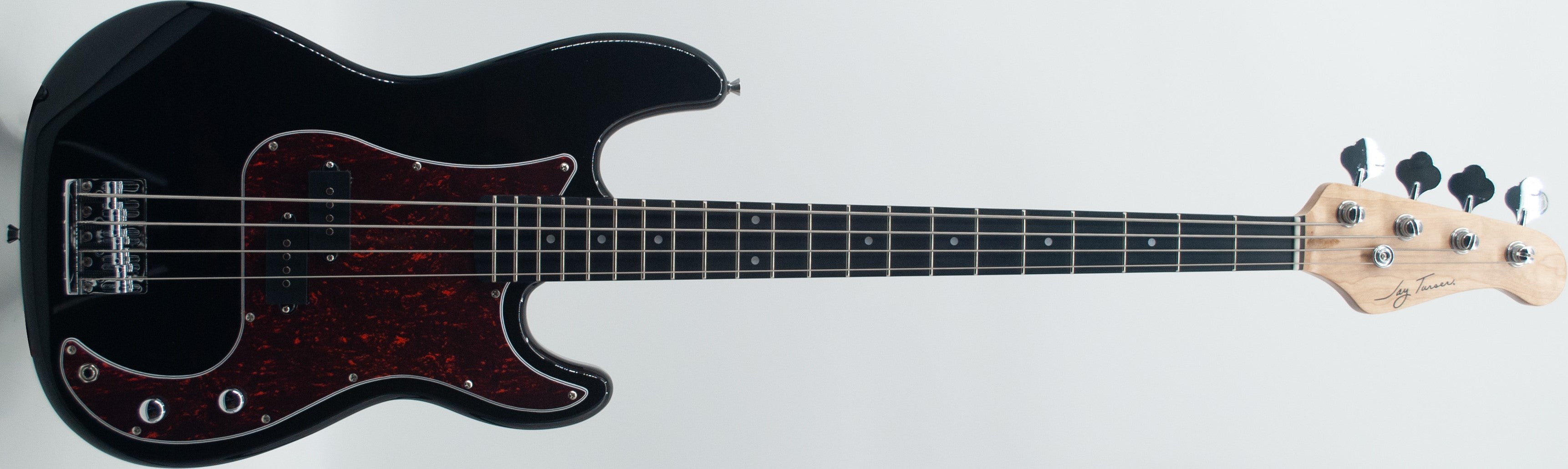 Jay Turser - 4-String P-Style Electric Bass, Black Gloss