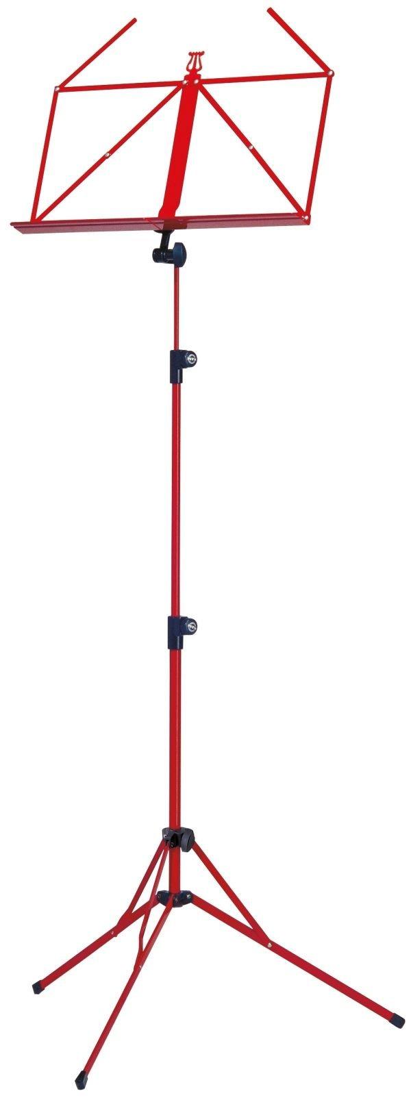 K&M 100/5-RED — Folding Music Stand - H:500-1300mm - Red — product view